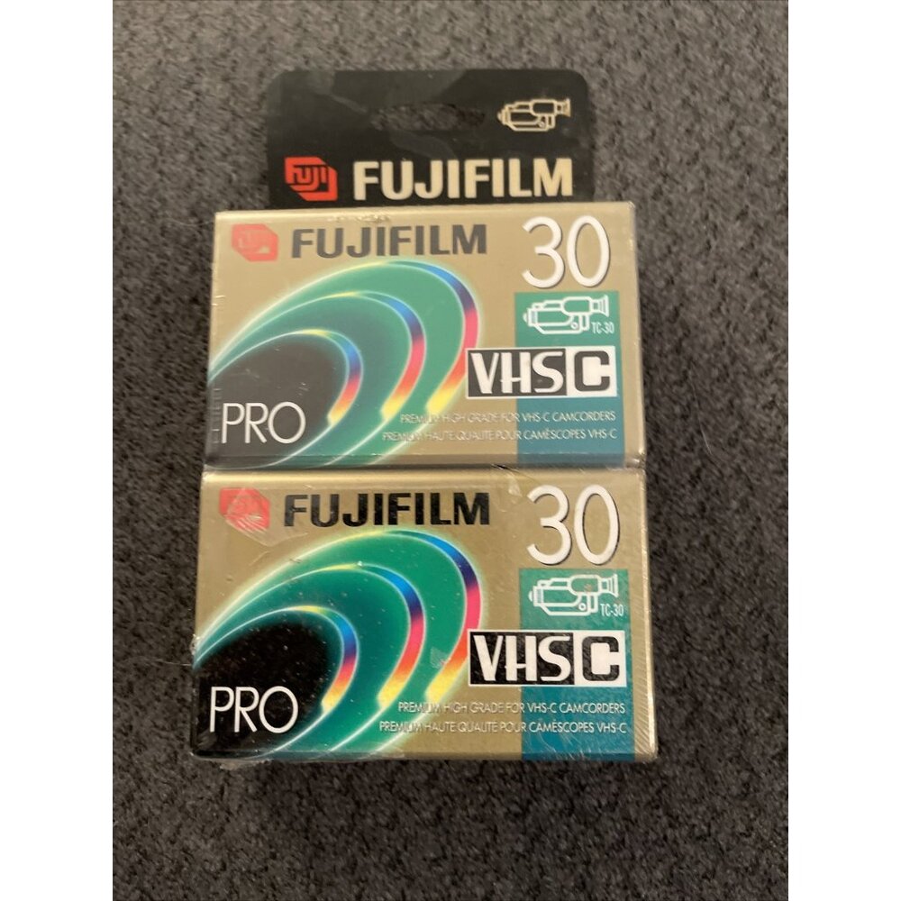 2X Fuji Film Pro VHS-C TC-30 Blank Premium High Grade Camcorder Tape Sealed B35